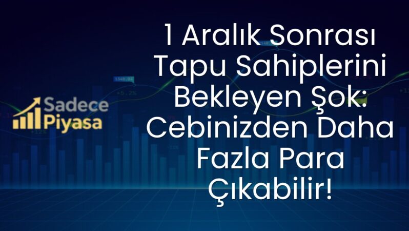 1 Aralık Sonrası Tapu Sahiplerini Bekleyen Şok: Cebinizden Daha Fazla Para Çıkabilir!
