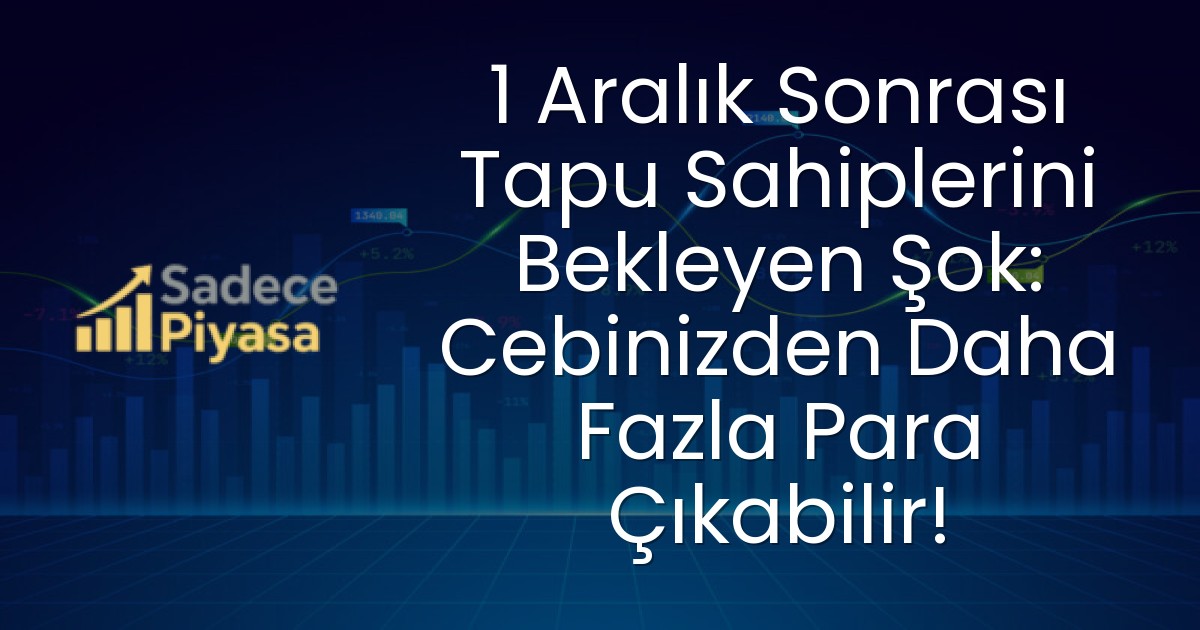 1 Aralık Sonrası Tapu Sahiplerini Bekleyen Şok: Cebinizden Daha Fazla Para Çıkabilir!