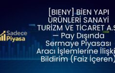 [BIENY] BİEN YAPI ÜRÜNLERİ SANAYİ TURİZM VE TİCARET A.Ş. — Pay Dışında Sermaye Piyasası Aracı İşlemlerine İlişkin Bildirim (Faiz İçeren)
