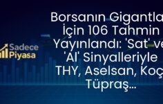 Borsanın Gigantları İçin 106 Tahmin Yayınlandı: ‘Sat’ ve ‘Al’ Sinyalleriyle THY, Aselsan, Koç, Tüpraş…