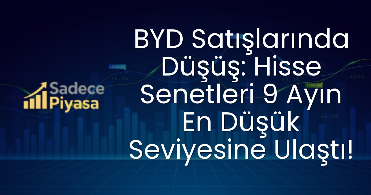 BYD Satışlarında Düşüş: Hisse Senetleri 9 Ayın En Düşük Seviyesine Ulaştı!