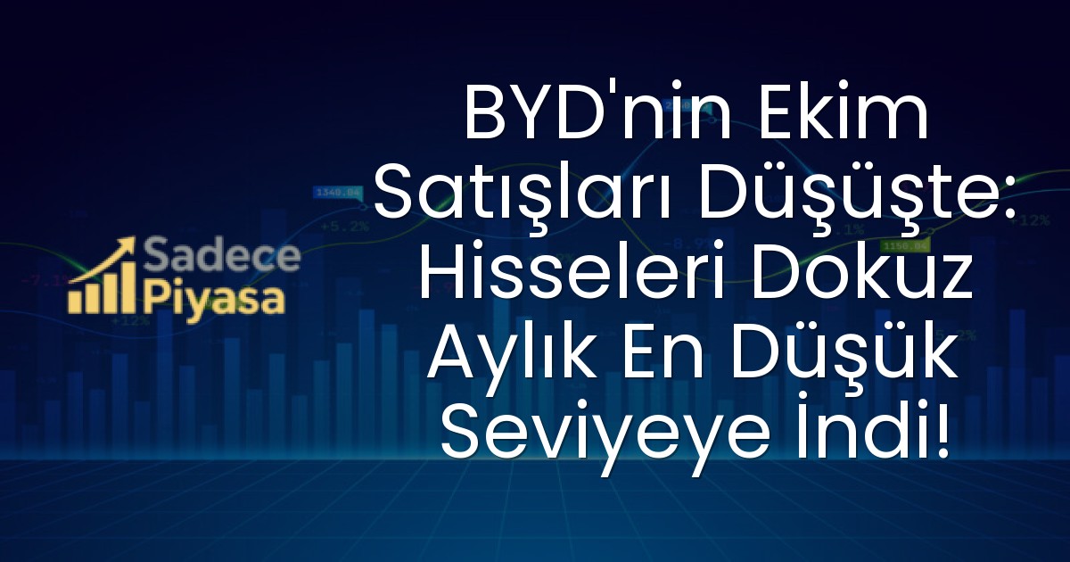BYD’nin Ekim Satışları Düşüşte: Hisseleri Dokuz Aylık En Düşük Seviyeye İndi!