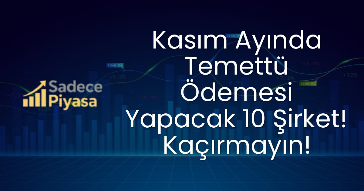 Kasım Ayında Temettü Ödemesi Yapacak 10 Şirket! Kaçırmayın!