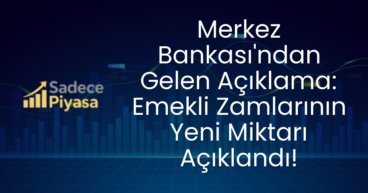 Merkez Bankası’ndan Gelen Açıklama: Emekli Zamlarının Yeni Miktarı Açıklandı!
