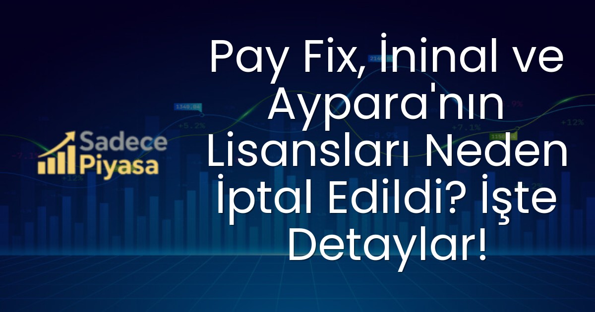 Pay Fix, İninal ve Aypara’nın Lisansları Neden İptal Edildi? İşte Detaylar!