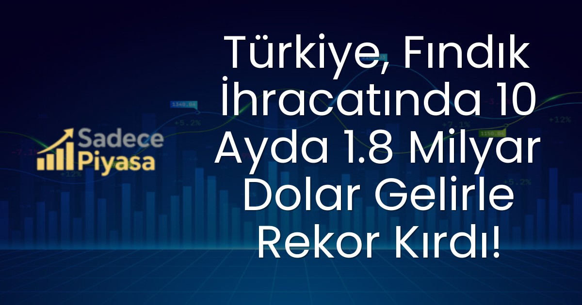 Türkiye, Fındık İhracatında 10 Ayda 1.8 Milyar Dolar Gelirle Rekor Kırdı!
